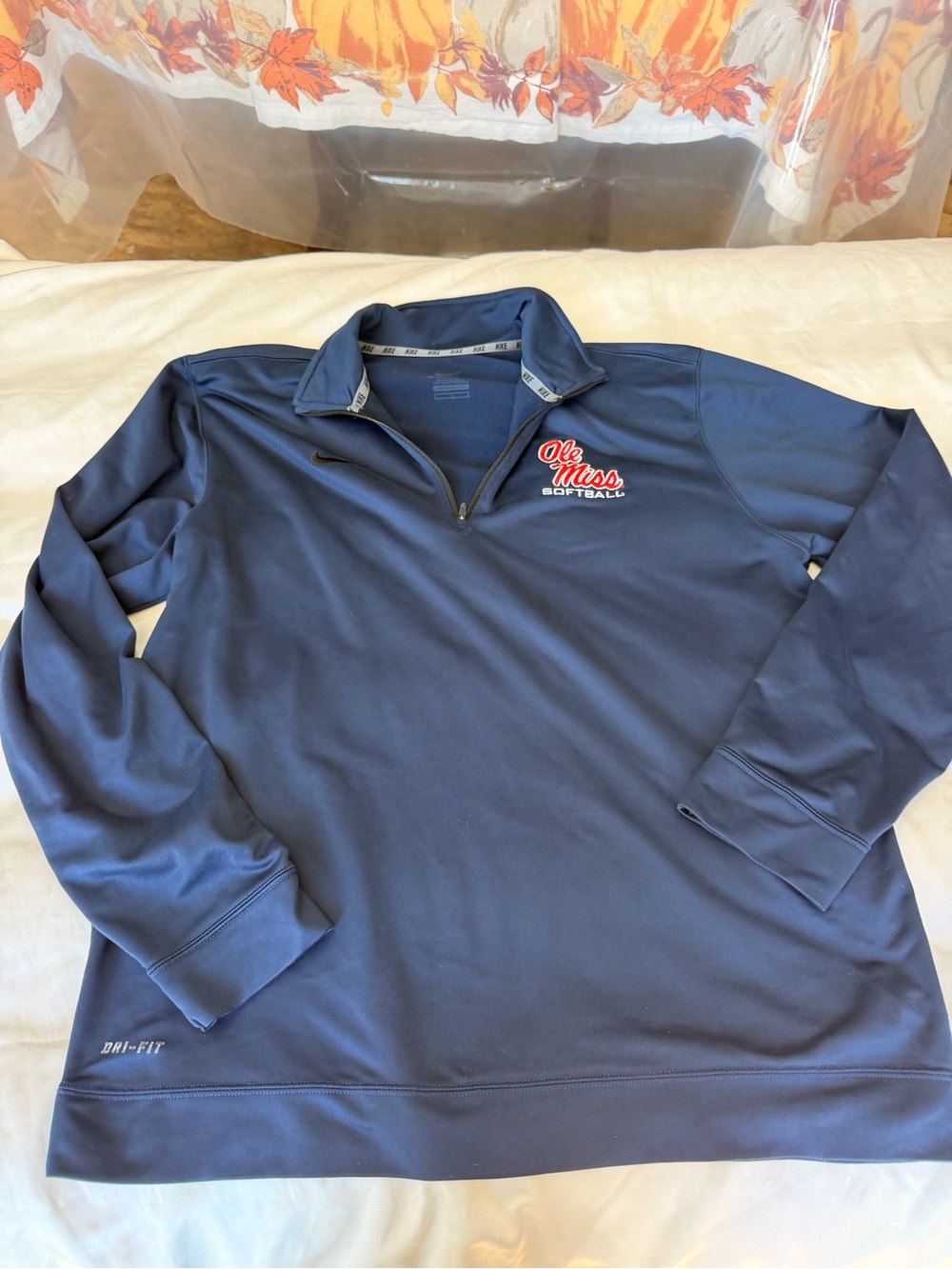 Nike Navy Ole Miss Softball Dri-FIT Quarter-Zip Pullover size L